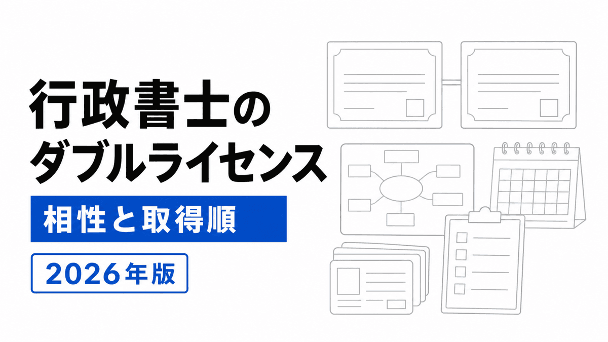 行政書士のダブルライセンスを顧客、業務工程、登録、取得順で選ぶカバー