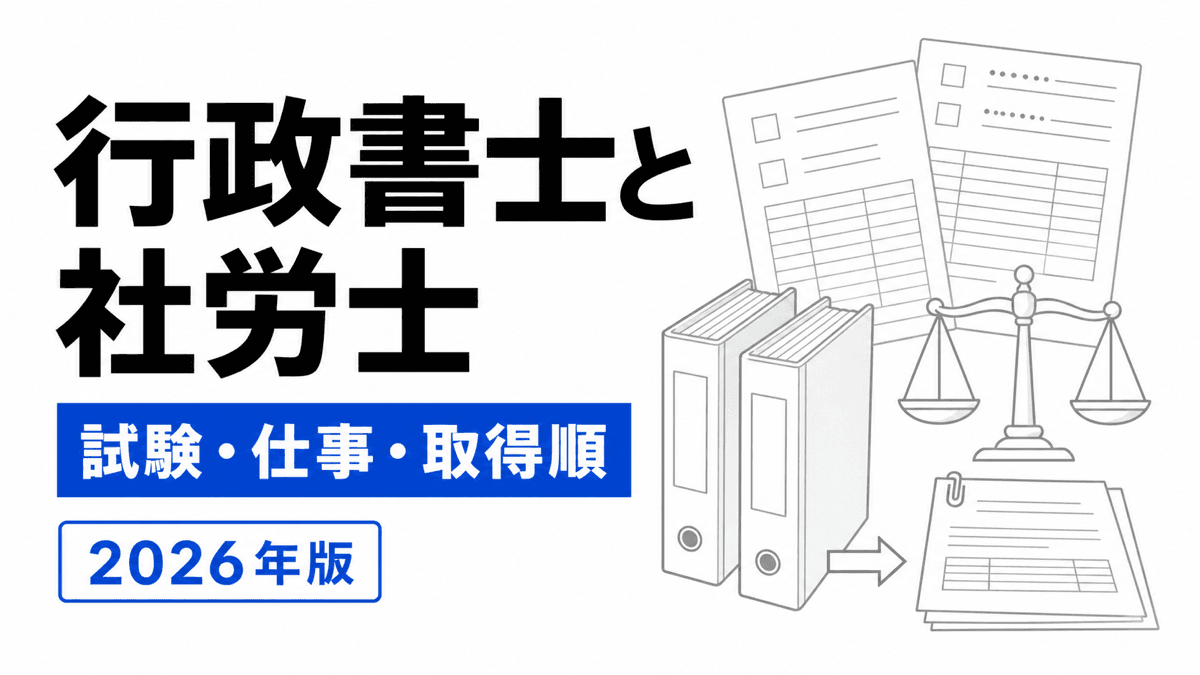 行政書士と社会保険労務士を受験資格、試験形式、合格基準、仕事内容で比較するカバー